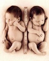 Открытка с рождением двойняшек, близнецов!